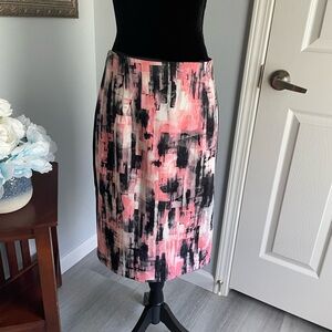 Ellen Tracy Pink and Black Pencil Skirt